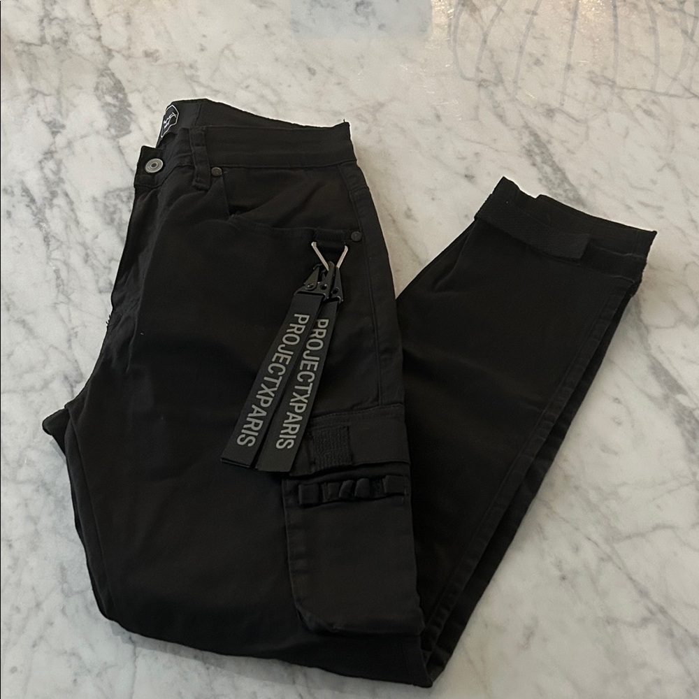 Project X Paris men’s black cargo-style pants size 30